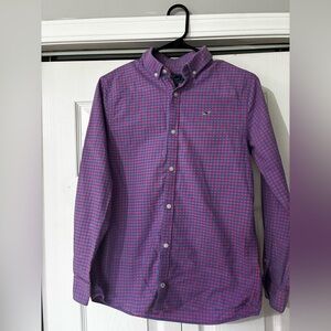 Vineyard Vines youth Purple & Pink Check Button-Down Shirt